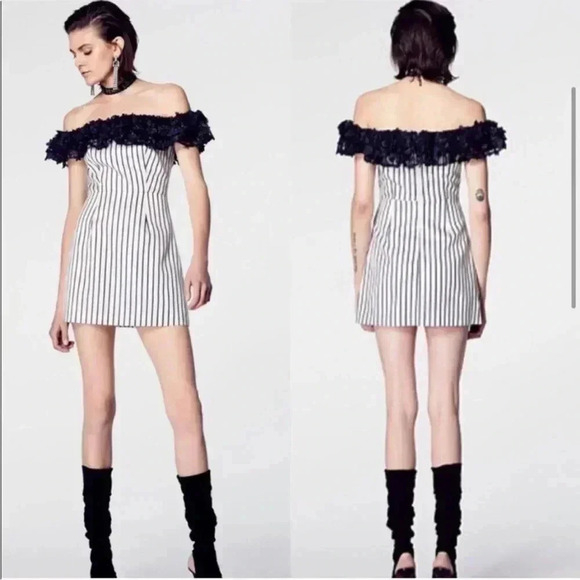 ATOIR Minor Miracles Mini Dress Striped Print 3D Flowers Size 4 Small - Picture 2 of 14